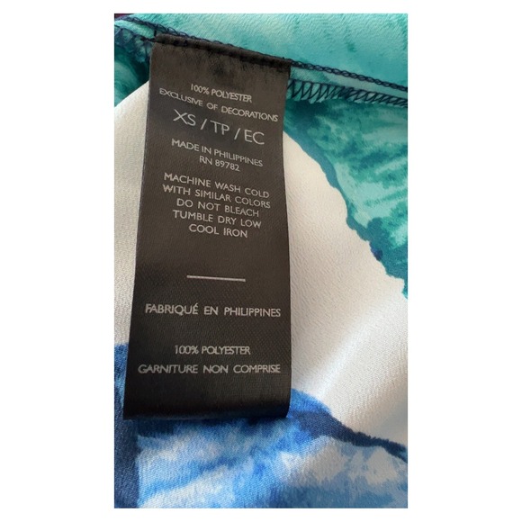 Natori Floral Print Slip Dress‎ V-Neck Mini Blue XS - Picture 9 of 11